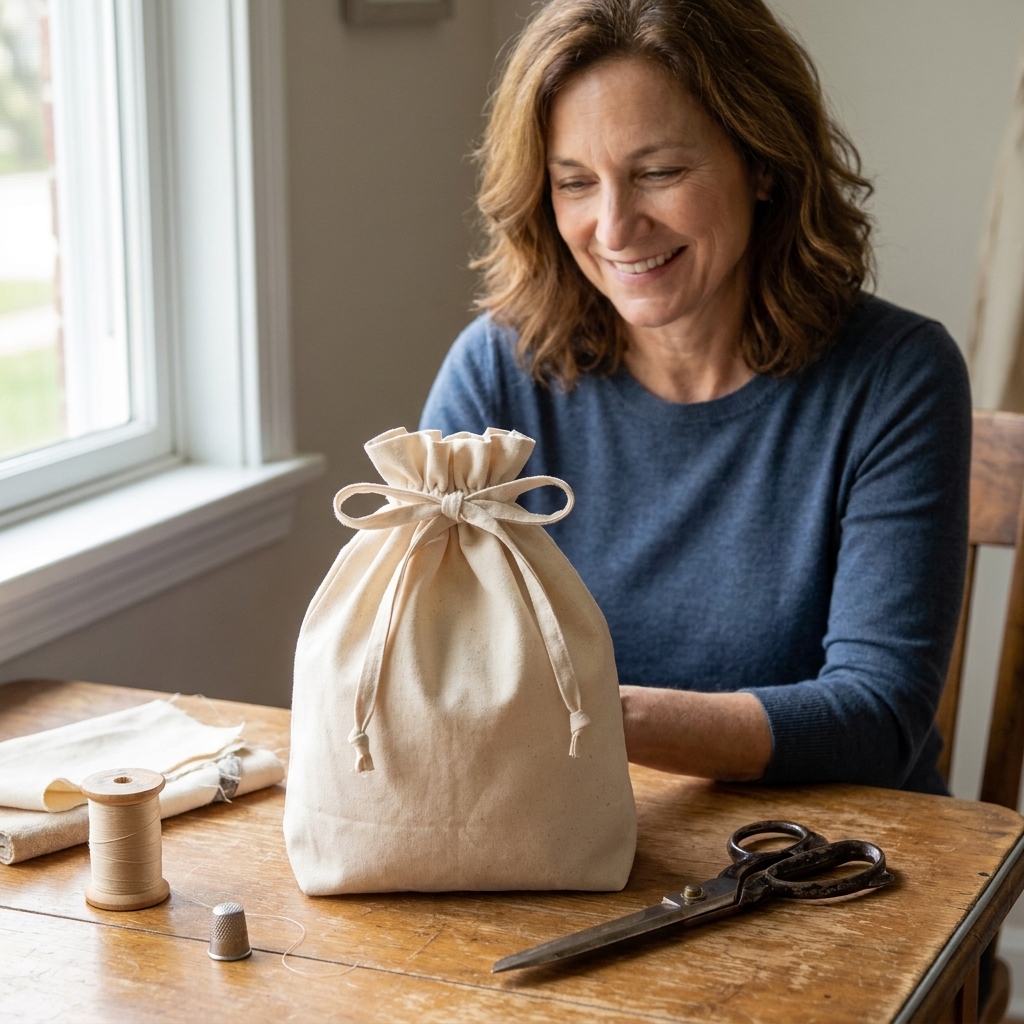 Easy Drawstring Bag Tutorial