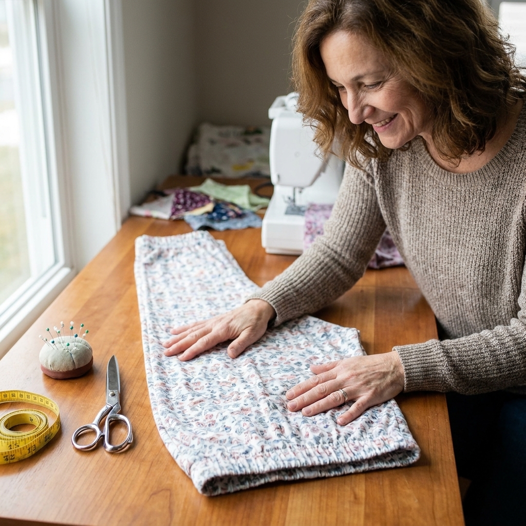 Simple Elastic-Waist Pajama Pants